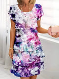 Geometric Floral Summer Midi Dress